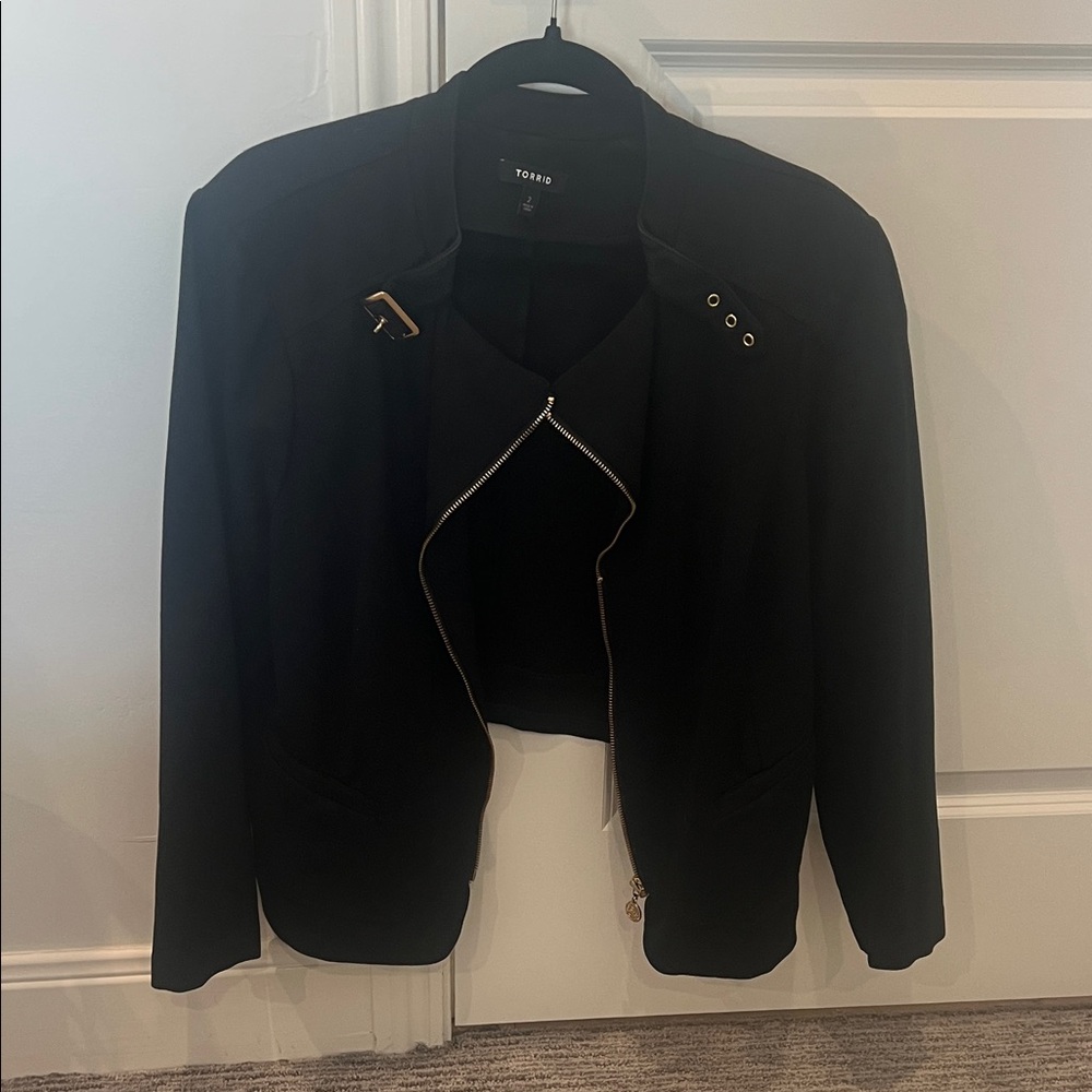 Torrid Black Women's Blazer with Gold Accents